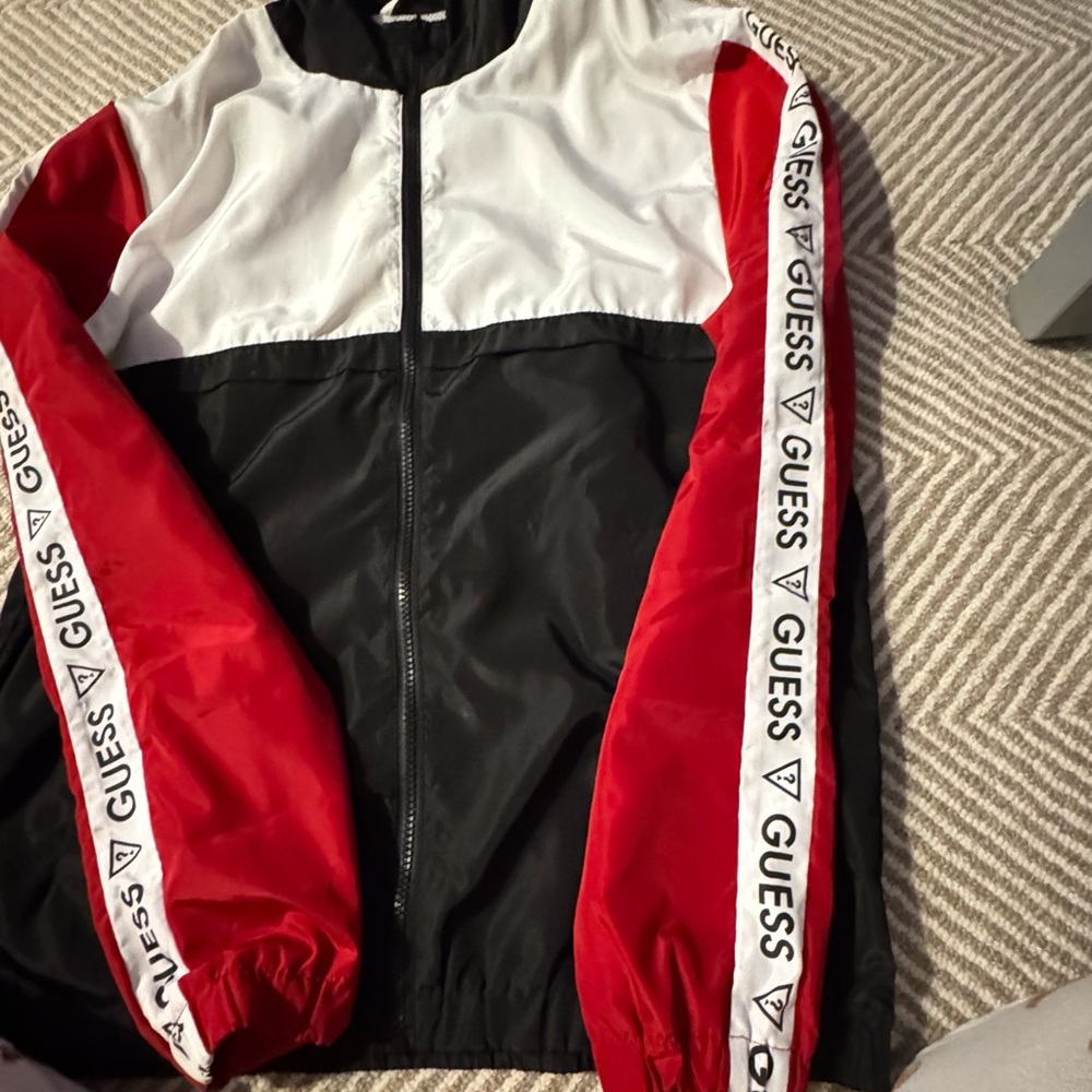 Guess Black, White, and Red Logo Windbreaker - Picture 3 of 8